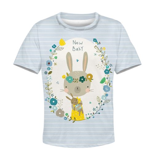 New Baby Rabbit Custom Hoodies T-shirt Apparel HD-PET110375K kid 3D apparel Kid T-Shirt XS