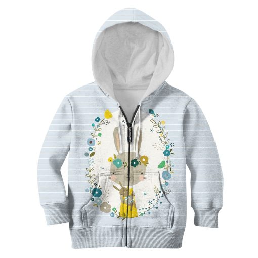 New Baby Rabbit Custom Hoodies T-shirt Apparel HD-PET110375K kid 3D apparel Kid Zip Hoodie S/6-8