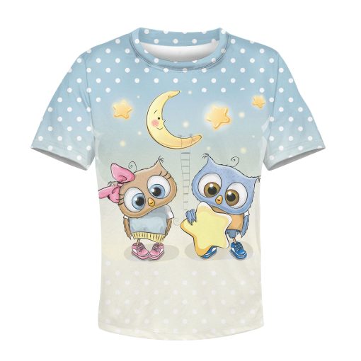 Gearhumans Night Owls Custom Hoodies T-shirt Apparel 3 Night Owls Custom Hoodies T-shirt Apparel HD-PET110278K kid 3D apparel Kid T-Shirt XS