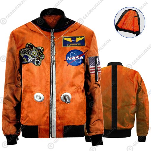 NYLON-BLEND BOMBER JACKET NASA HD-GH0781908-BJK Bomber