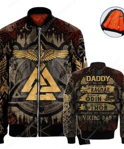 NYLON-BLEND BOMBER JACKET Viking Dad HD-DT2281915-BJK 3D Custom Fleece Hoodies Jacket Bomber S 