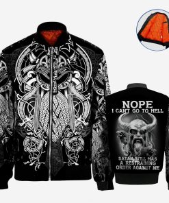 Nylon-Blend Bomber Jacket Viking HD-DT2281906-BJK 3D Custom Fleece Hoodies Jacket Bomber S 