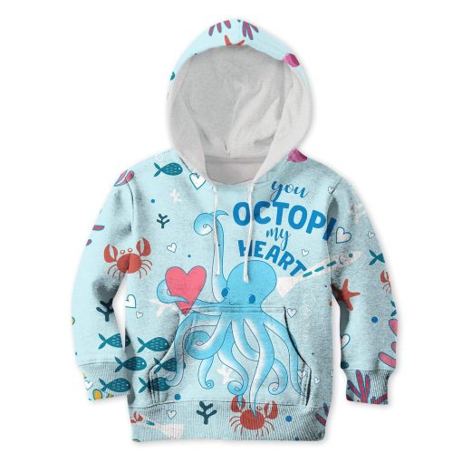 Octopi Kid Custom Hoodies T-shirt Apparel HD-GH1106109K kid 3D apparel Kid Hoodie S/6-8
