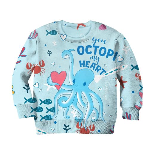 Octopi Kid Custom Hoodies T-shirt Apparel HD-GH1106109K kid 3D apparel Kid Sweatshirt S/6-8