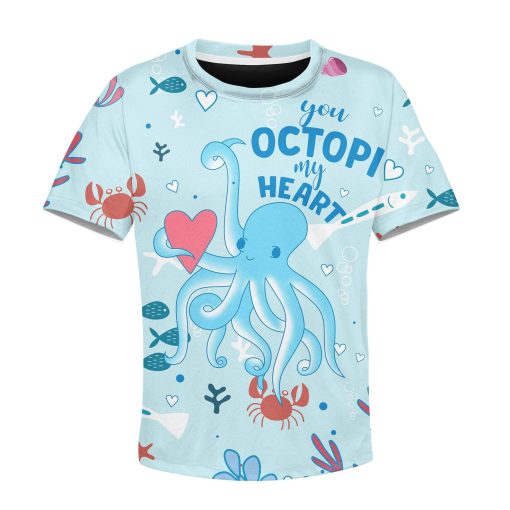 Octopi Kid Custom Hoodies T-shirt Apparel HD-GH1106109K kid 3D apparel Kid T-Shirt XS