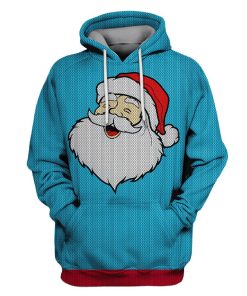 Old Man Santa Claus Custom T-shirt - Hoodies Apparel HD-UGL110109 3D Custom Fleece Hoodies Hoodie S 