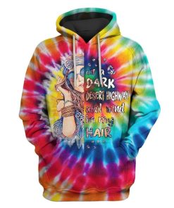 On a dark desert highway cool wind in my hair Custom T-shirt - Hoodies Apparel HD-GH1106170 3D Custom Fleece Hoodies Hoodie S 