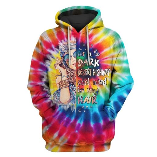 On a dark desert highway cool wind in my hair Custom T-shirt - Hoodies Apparel HD-GH1106170 3D Custom Fleece Hoodies Hoodie S