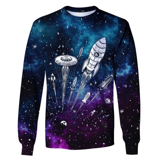 Outer space Custom T-shirt - Hoodies Apparel GH110399 3D Custom Fleece Hoodies Long Sleeve S