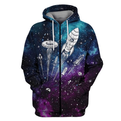 Outer space Custom T-shirt - Hoodies Apparel GH110399 3D Custom Fleece Hoodies Zip Hoodie S