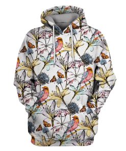 Owl bird with flowers Custom T-shirt - Hoodies Apparel HD-PET110220 3D Custom Fleece Hoodies Hoodie S 