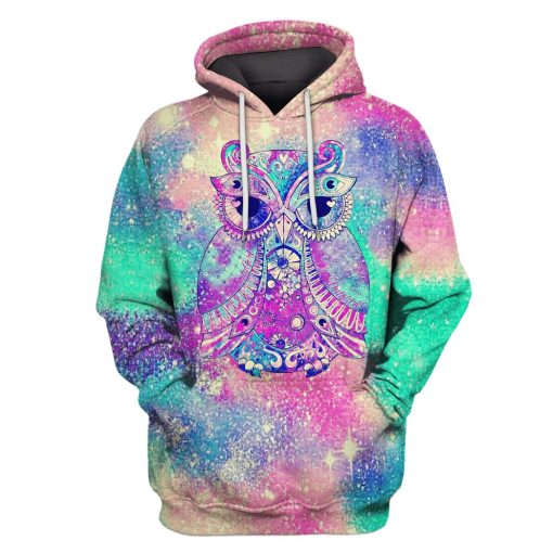 Owl Galaxy Hoodies T-Shirt Apparel GL101107 3D Custom Fleece Hoodies Hoodie S