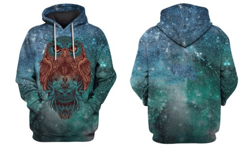 Owl Galaxy Hoodies - T-Shirt Apparel HP101114 3D Custom Fleece Hoodies