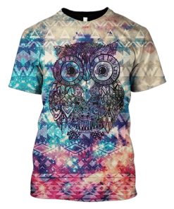 Owl Galaxy Hoodies T-Shirt Apparel HP101130 3D Custom Fleece Hoodies T-Shirt S 