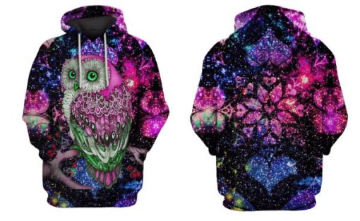 Owl Hoodies -T-Shirt Apparel HP101115 3D Custom Fleece Hoodies