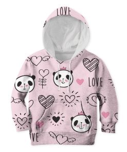 Panda In Love Custom Hoodies T-shirt Apparel HD-PET110358K kid 3D apparel Kid Hoodie S/6-8