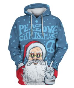 Peace And Love Christmas Custom T-shirt - Hoodies Apparel HD-HP110153 3D Custom Fleece Hoodies Hoodie S 
