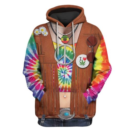 PEACE LOVE MUSIC Custom T-shirt - Hoodies Apparel HD-GH1106189 3D Custom Fleece Hoodies Hoodie S