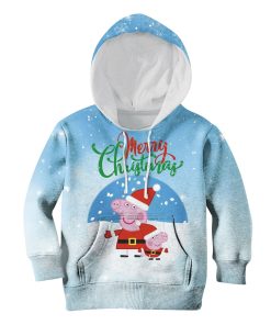 Peppa Pig Merry christmasCustom Hoodies T-shirt Apparel HD-MV110721K kid 3D apparel Kid Hoodie S/6-8