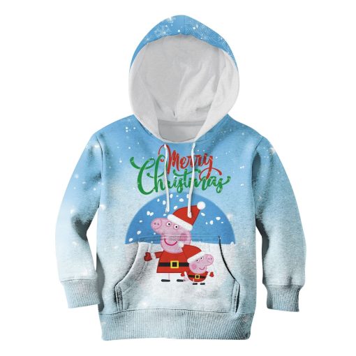 Peppa Pig Merry christmasCustom Hoodies T-shirt Apparel HD-MV110721K kid 3D apparel Kid Hoodie S/6-8