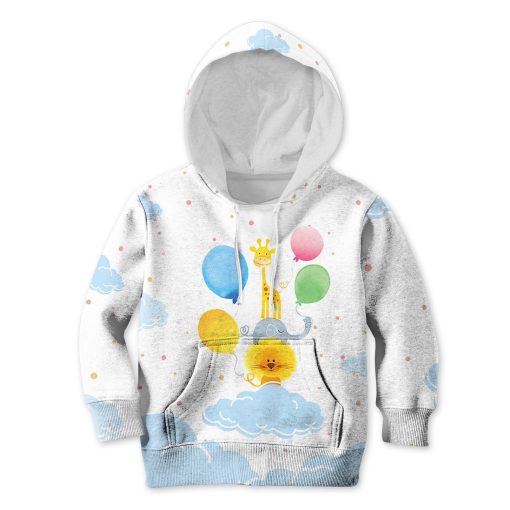 Pets And Balloons On The Cloud Custom Hoodies T-shirt Apparel HD-PET110294K kid 3D apparel Kid Hoodie S/6-8