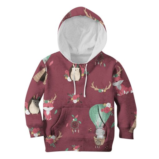 Pets with flowers Kid Custom Hoodies T-shirt Apparel HD-PET110255K kid 3D apparel Kid Hoodie S/6-8