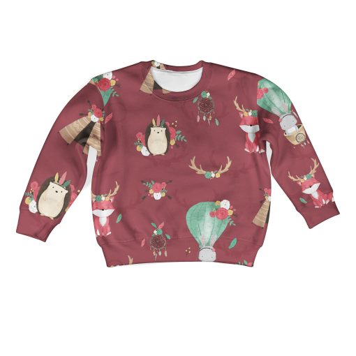 Pets with flowers Kid Custom Hoodies T-shirt Apparel HD-PET110255K kid 3D apparel Kid Sweatshirt S/6-8