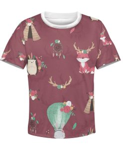 Pets with flowers Kid Custom Hoodies T-shirt Apparel HD-PET110255K kid 3D apparel Kid T-Shirt XS