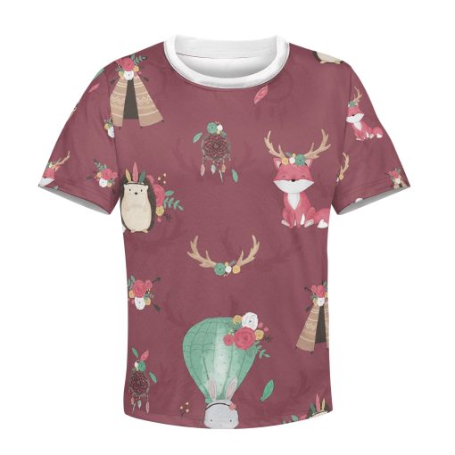 Pets with flowers Kid Custom Hoodies T-shirt Apparel HD-PET110255K kid 3D apparel Kid T-Shirt XS