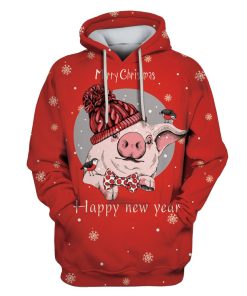 Pig Merry Christmas Custom T-shirt - Hoodies Apparel HD-PET110253 3D Custom Fleece Hoodies Hoodie S 