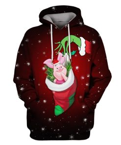 Piglet On Christmas Custom T-shirt - Hoodies Apparel MV110596 3D Custom Fleece Hoodies Hoodie S 