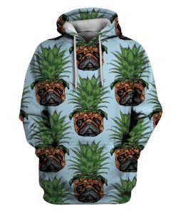 Pineapple Pug Custom T-shirt - Hoodies Apparel HD-PET110240 3D Custom Fleece Hoodies Hoodie S 