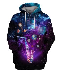 Playing Trumpet in the space with many planets Custom T-shirt - Hoodies Apparel GH110434 3D Custom Fleece Hoodies Hoodie S