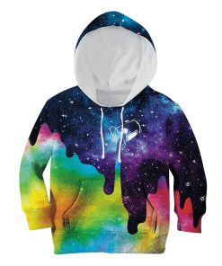 Pouring Rainbow Color For Galaxy Custom Hoodies T-shirt Apparel HD-UNI110146K kid 3D apparel Kid Hoodie 2XS/3-4