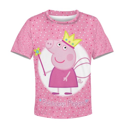princess peppa Kid Custom Hoodies T-shirt Apparel HD-MV110717K kid 3D apparel Kid T-Shirt XS