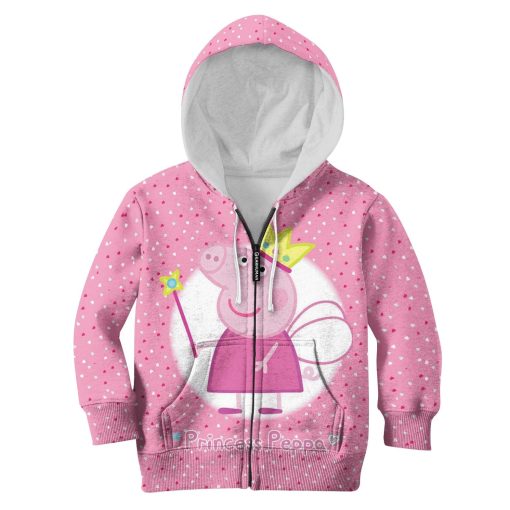princess peppa Kid Custom Hoodies T-shirt Apparel HD-MV110717K kid 3D apparel Kid Zip Hoodie S/6-8