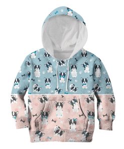 Pull Dog And His Bones Custom Hoodies T-shirt Apparel HD-PET110330K kid 3D apparel Kid Hoodie S/6-8