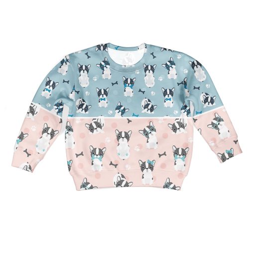 Pull Dog And His Bones Custom Hoodies T-shirt Apparel HD-PET110330K kid 3D apparel Kid Sweatshirt S/6-8