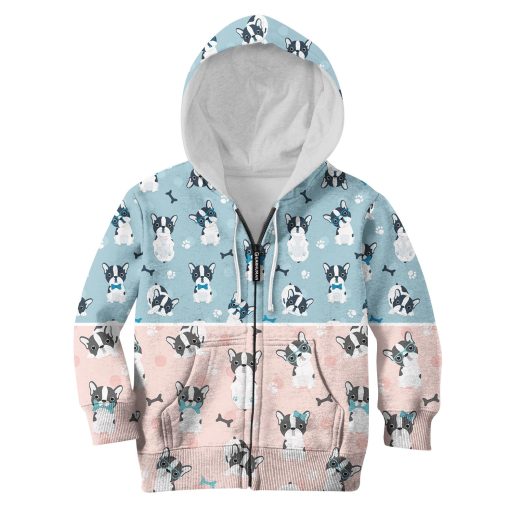 Pull Dog And His Bones Custom Hoodies T-shirt Apparel HD-PET110330K kid 3D apparel Kid Zip Hoodie S/6-8