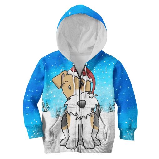 PUPPY DOG MERRY CHRISTMAS Kid Custom Hoodies T-shirt Apparel HD-PET110194K kid 3D apparel Kid Zip Hoodie S/6-8