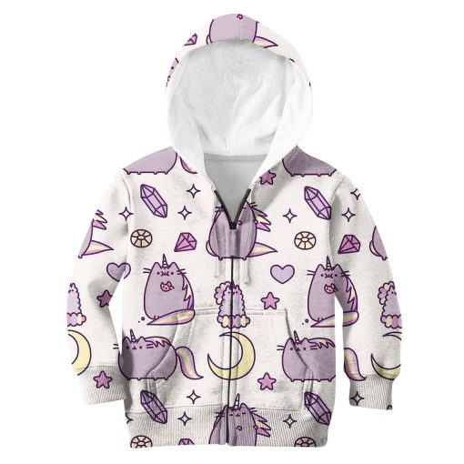 Pusheen Cat Unicorn Custom Hoodies T-shirt Apparel HD-UNI110157K kid 3D apparel Kid Zip Hoodie S/6-8