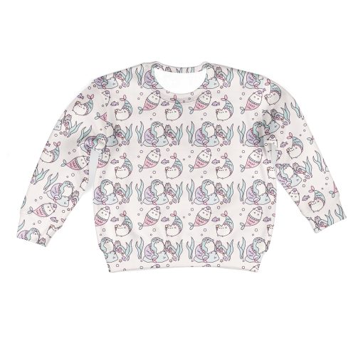 Pusheen Mermaid Kid Custom Hoodies T-shirt Apparel HD-PET110321K kid 3D apparel Kid Sweatshirt S/6-8