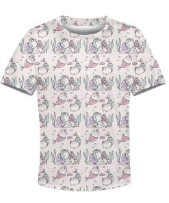Pusheen Mermaid Kid Custom Hoodies T-shirt Apparel HD-PET110321K kid 3D apparel Kid T-Shirt XS