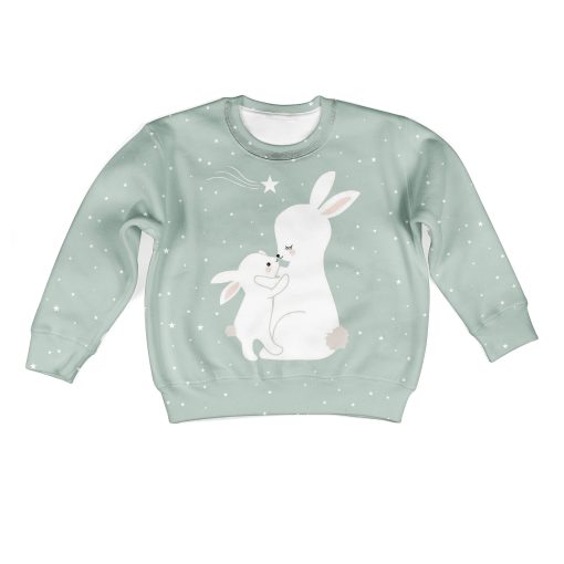 Rabbit Family Custom Hoodies T-shirt Apparel HD-PET110395K kid 3D apparel Kid Sweatshirt S/6-8