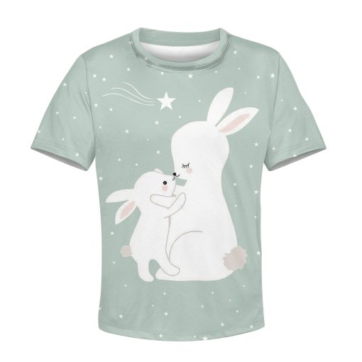 Rabbit Family Custom Hoodies T-shirt Apparel HD-PET110395K kid 3D apparel Kid T-Shirt XS