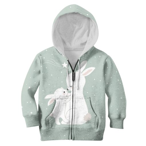 Rabbit Family Custom Hoodies T-shirt Apparel HD-PET110395K kid 3D apparel Kid Zip Hoodie S/6-8