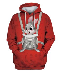 Rabbit in christmas day Custom T-shirt - Hoodies Apparel HD-PET110246 3D Custom Fleece Hoodies Hoodie S 