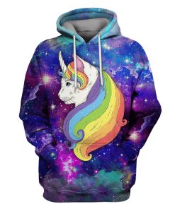 Rainbow Cat Unicorn OuterSpace Custom T-shirt - Hoodies Apparel UNI110134 3D Custom Fleece Hoodies Hoodie S 
