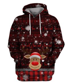 Reindeer with christmas day Custom T-shirt - Hoodies Apparel MV110580 3D Custom Fleece Hoodies Hoodie S 