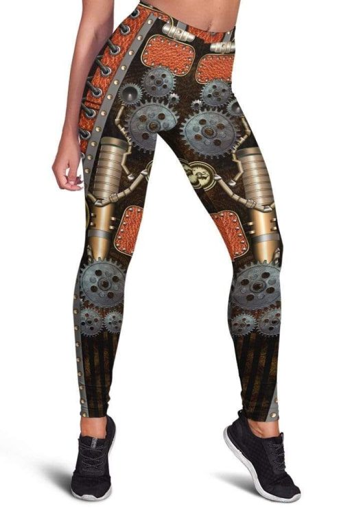 Retro Vintage Steampunk Series Gears of War Cosplay Full-print Leggings HD-GH20241-LEG Leggings Leggings S